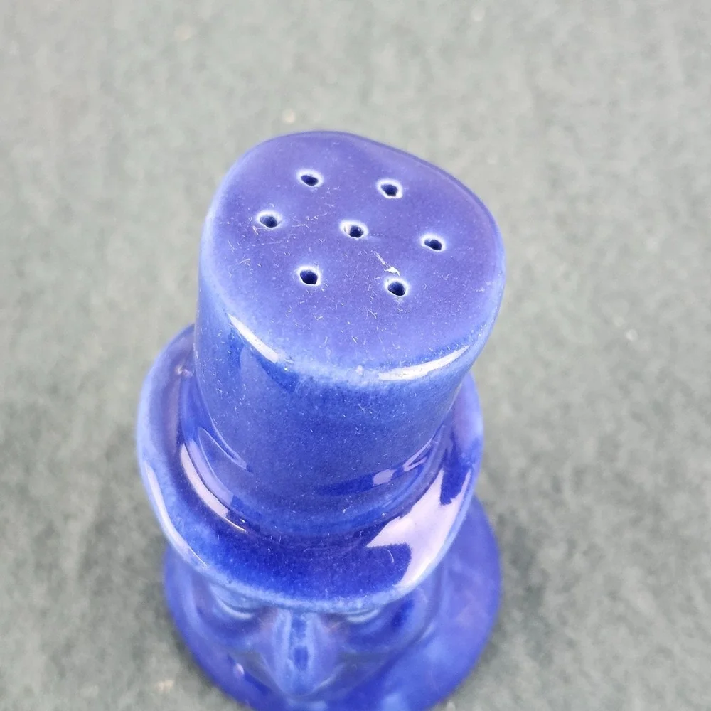 Vintage W.C. Fields Top Hat Blue‎ Glaze 3.25